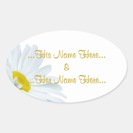 Daisy Stickers Personalized White Daisy Stickers (Voorkant)