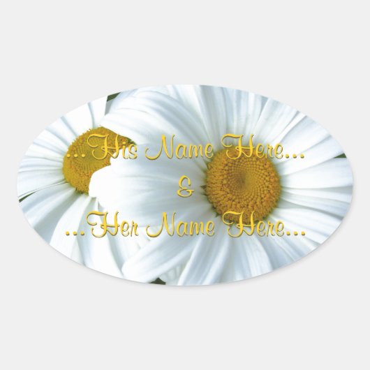 Daisy Stickers Personalized White Daisy Stickers (Voorkant)