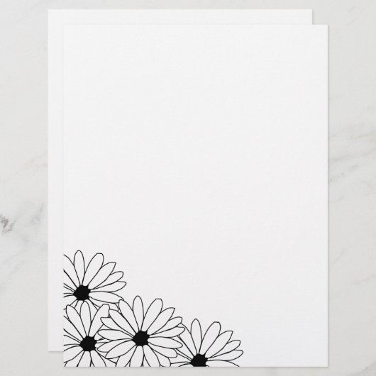 Daisy Storm Pattern Recycled Letterhead Paper 5 (Voorkant / Achterkant)