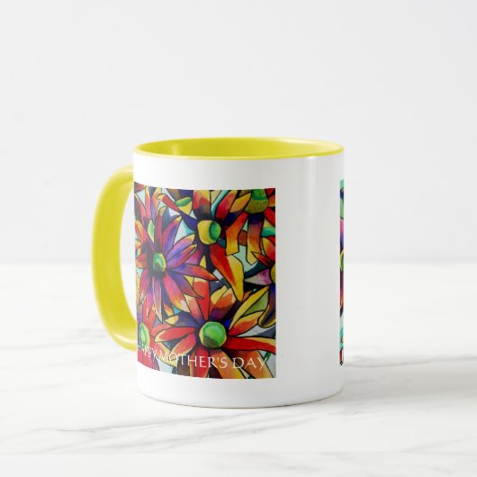 Daisy Straw flower Happy Moederdag mok (Voorkant links)