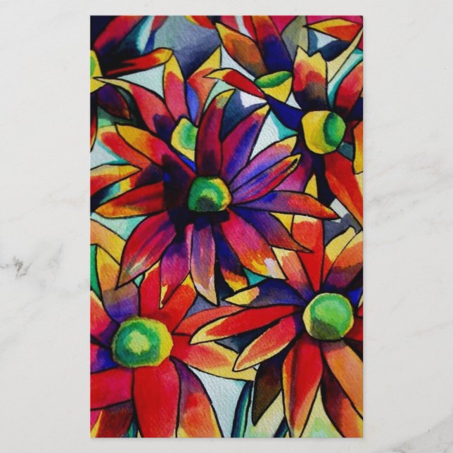 Daisy Straw multicolored wilde bloemen (Voorkant)