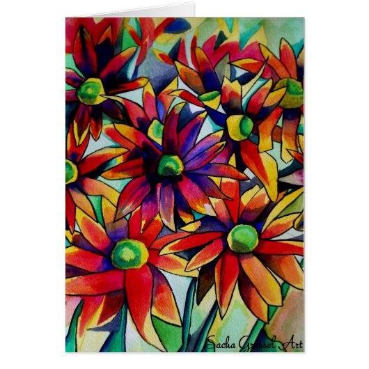 Daisy Straw multicolored wilde bloemen (Voorkant)