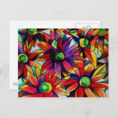 Daisy Straw multicolored wilde bloemen Briefkaart (Voorkant / Achterkant)