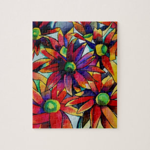 Daisy Straw multicolored wilde bloemen Legpuzzel