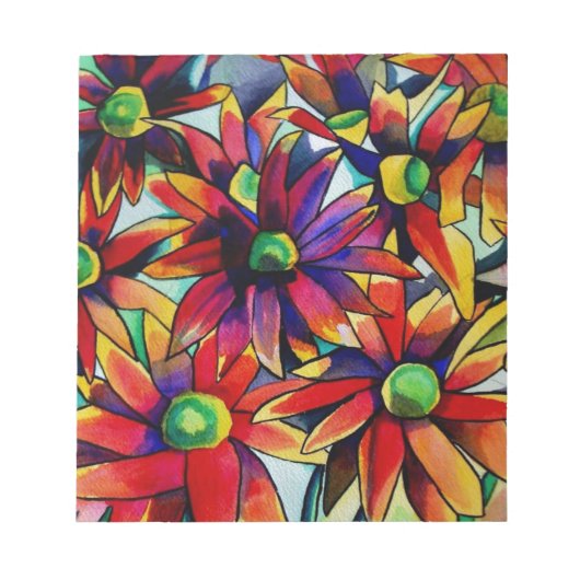 Daisy Straw multicolored wilde bloemen Notitieblok (Voorkant)