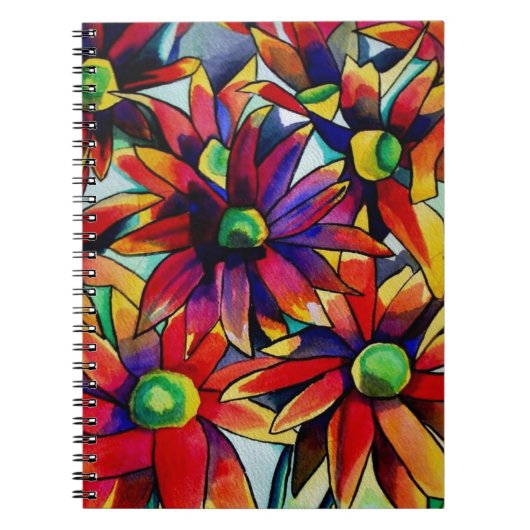 Daisy Straw multicolored wilde bloemen Notitieboek (Voorkant)