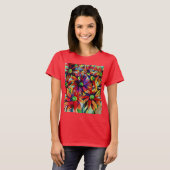 Daisy Straw multicolored wilde bloemen T-shirt (Voorkant volledig)