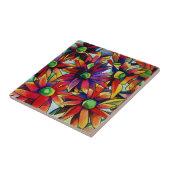 Daisy Straw multicolored wilde bloemen Tegeltje (Zijkant)
