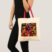 Daisy Straw multicolored wilde bloemen Tote Bag (Voorkant (product))