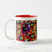 Daisy Straw multicolored wilde bloemen Tweekleurige Koffiemok (Links)