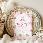 Daisy Strawberry 1e verjaardag Berry eerste verjaa Kaart