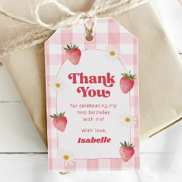 Daisy Strawberry Berry eerste verjaardag Cadeaulabel