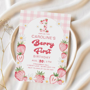 Daisy Strawberry Berry eerste verjaardag Kaart