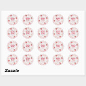 Daisy Strawberry Berry eerste verjaardag Ronde Sticker (Vel)