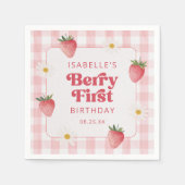 Daisy Strawberry Berry eerste verjaardag Servet (Voorkant)