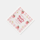 Daisy Strawberry Berry eerste verjaardag Servet (Hoek)