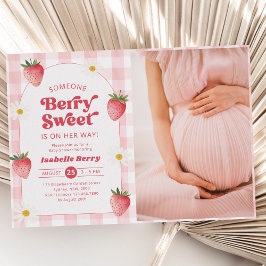 Daisy Strawberry Berry Sweet Baby shower Foto Kaart