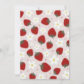 Daisy Strawberry Light Grey 4e zomerverjaardag Kaart (Achterkant)
