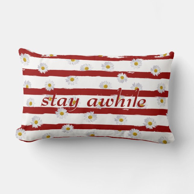 Daisy Stripes blijf in de buurt van Lumbar Pillow Kussen (Voorkant)