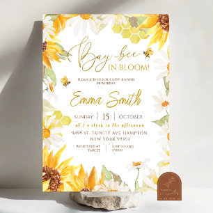 Daisy Sunflower Bee Baby Shower Uitnodiging