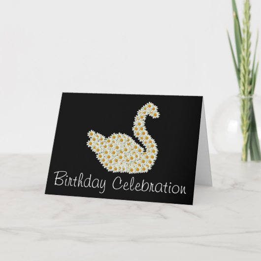 Daisy Swan Birthday Celebration Invitation Bedankkaart (Voorkant)