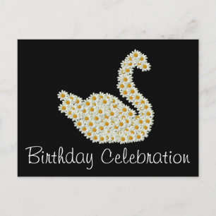 Daisy Swan Birthday Celebration Invitation Uitnodiging Briefkaart