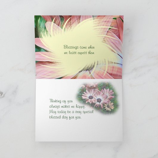 Daisy Swirl-for om het even welke gelegenheid Kaart (Binnen)