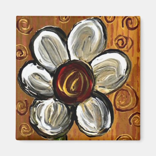 Daisy & Swirls - magneet (Voorkant)