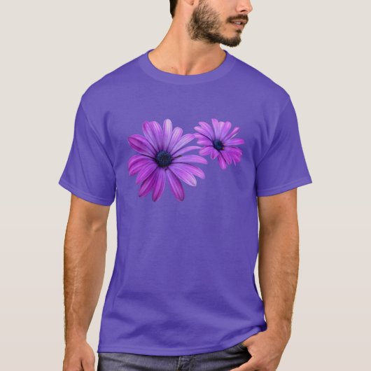 Daisy T-shirt Paars Bloem Wildflower Daisy Shirt (Voorkant)