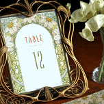 Daisy Table Numbers  Art Nouveau Wedding Kaart<br><div class="desc">Art Nouveau Vintage trouwlijstnummers van Alphonse Mucha in een floreel, romantisch en grillig design. Victoriaans bloei vult klassieke art decofonts aan. Voer je aangepaste gegevens in en je bent klaar. Als u het ontwerp verder wilt wijzigen, klikt u op de blauwe knop "Aanpassen". Hartelijk dank voor uw aandacht voor mijn...</div>