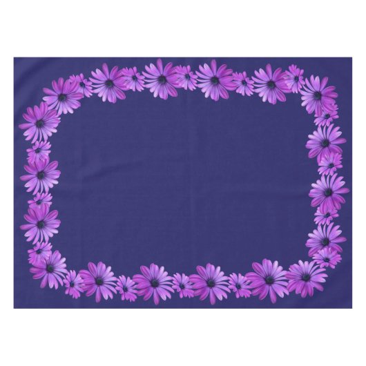 Daisy Tablecloth Blue Daisy Flowers Tablecloth Tafelkleed (Voorkant (Horizontaal))