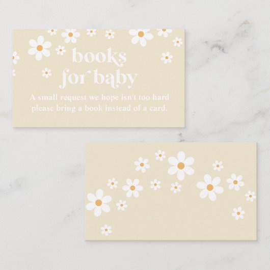 Daisy Tan Retro Baby shower Books for Baby Informatiekaartje (Voorkant / Achterkant)