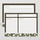 Daisy Tea Floral 5x7 Recipe Kaart (Voorkant / Achterkant)