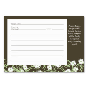 Daisy Tea Party Recipe Card Kaart
