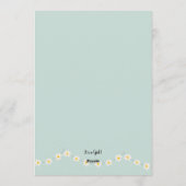 Daisy Teapot Baby Shower Invitation Kaart (Achterkant)