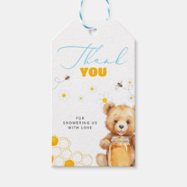 Daisy Teddy Bear Modern Baby shower Bedankt Cadeaulabel