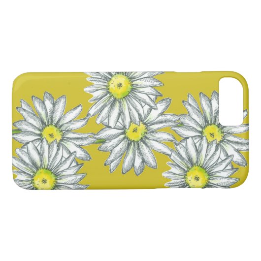 Daisy Telefoon Case Mosterd Geel Bloemen Art (Achterkant (Horizontaal))