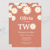 Daisy Terracota Bohemian 2de verjaardag Kaart (Voorkant / Achterkant)