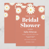 Daisy Terracotta Bridal Shower Kaart (Voorkant / Achterkant)
