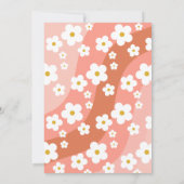 Daisy Terracotta Peach Retro Verjaardagsuitnodigin Kaart (Achterkant)