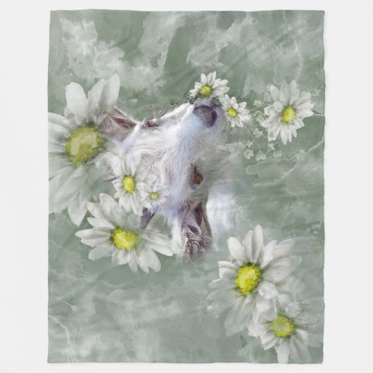 Daisy the Baby Goat Waterverf Portret 2 Fleece Deken (Voorkant)