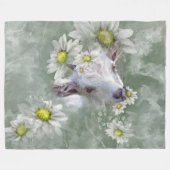 Daisy the Baby Goat Waterverf Portret 2 Fleece Deken (Voorkant (Horizontaal))
