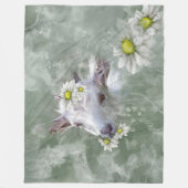 Daisy the Baby Goat Waterverf Portret Fleece Deken (Voorkant)