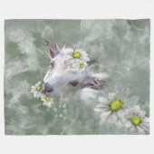 Daisy the Baby Goat Waterverf Portret Fleece Deken (Voorkant (Horizontaal))