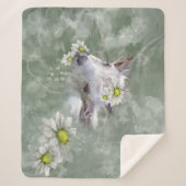 Daisy the Baby Goat Waterverf Portret Sherpa Deken (Voorkant)