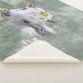 Daisy the Baby Goat Waterverf Portret Sherpa Deken (3/4)