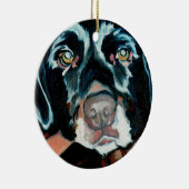 Daisy the Black Lab Dog Portret Ornament (Rechts)
