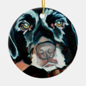 Daisy the Black Lab Dog Portret Ornament (Voorkant)
