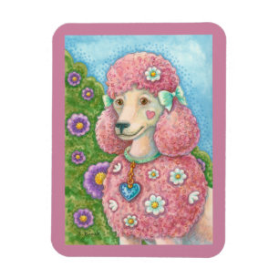 DAISY the French roze rodle RECTANGLE DOG MAGNET Magneet