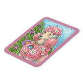 DAISY the French roze rodle RECTANGLE DOG MAGNET Magneet (Linkerzijde)